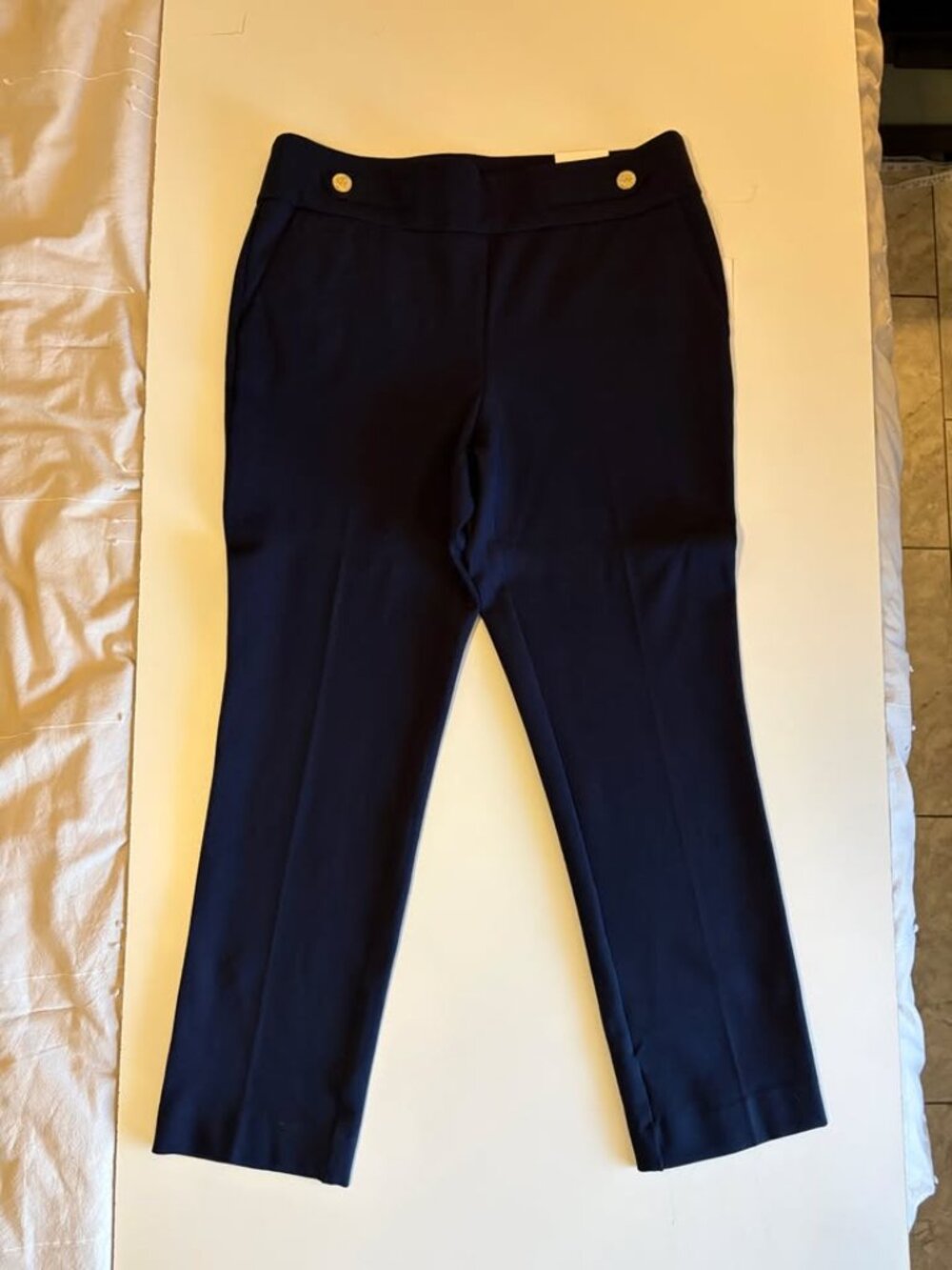 NWT Slim Ankle Anne Klein Pants with Gold Detailing Size Petite Medium
